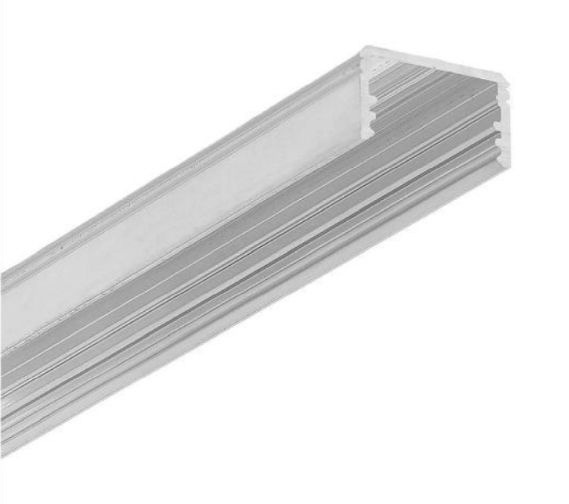 Profil aluminiu aparent UNI14, aluminiu neanodizat, lungime 2m, 17,6mm x 10mm + Dispersor alb mat click [1]