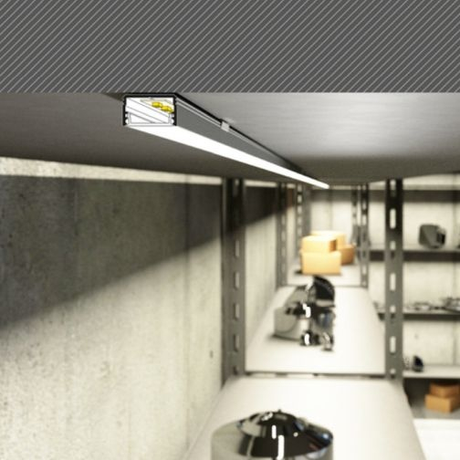 Profil aluminiu aparent UNI14, negru, lungime 2m, 17,6mm x 10mm + Dispersor alb mat click [3]