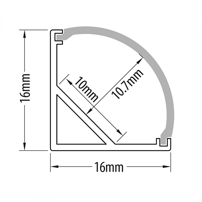Profil Aluminiu Pentru Benzi Led, De Colt, 2m [2]