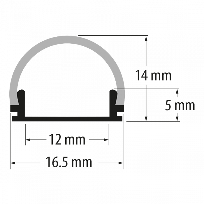 Profil Aluminiu Pentru Benzi Led, Semicilindric, 2m [2]