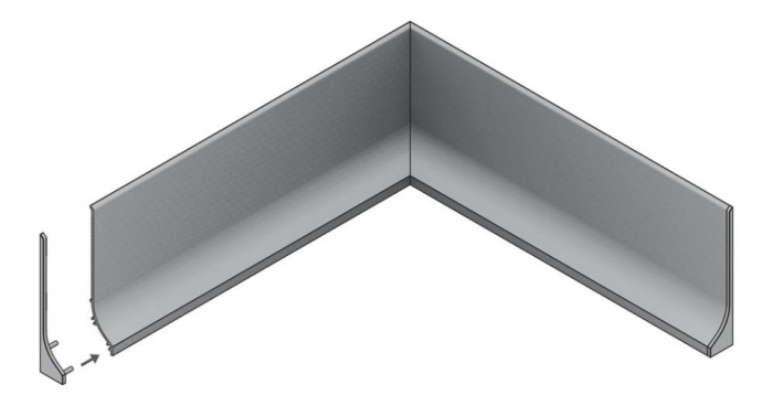 Profil aluminiu plintă Base, Aluminiu anodizat, lungime 2m, 80mm x 15,1mm [2]