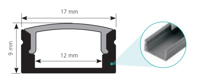 Profil banda LED aplicat 1 EGLO 98917, Negru [2]