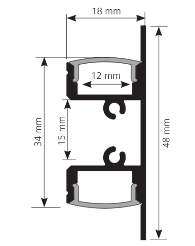 Profil banda LED aplicat 4 lumina sus jos EGLO 98967, Aluminiu [2]