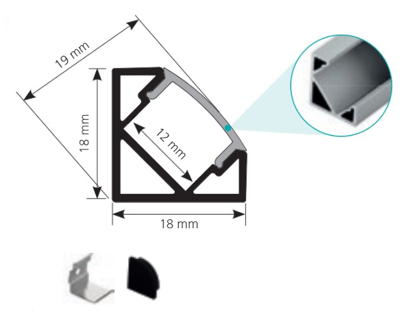 Profil de colt banda LED 2 EGLO 98958, Alb [2]