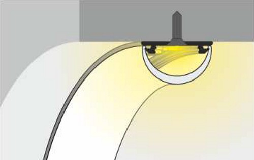 Profil LED aparent ARC 12, alb, lungime 2m, 20mm x 3,3mm + Dispersor alb semirotund click [4]