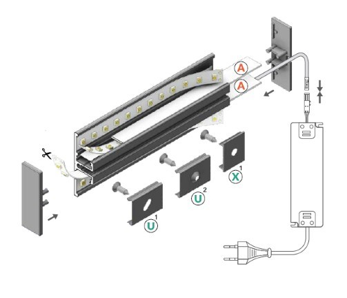Profil LED aparent BACK 10, alb, lungime 2m, 40mm x 13,5mm [2]