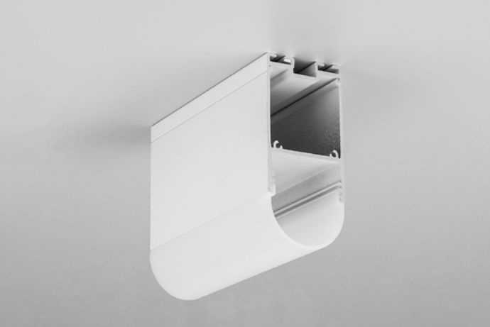 Profil LED aparent COMBO30-01, alb, lungime 2m, 31mm x 49,9mm + Dispersor alb semirotund click [5]