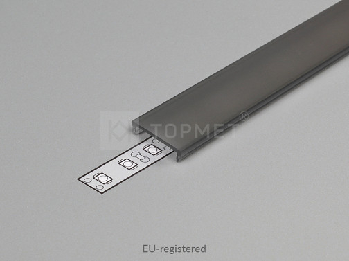 Profil LED aparent LINEA 20, negru, lungime 2m, 23mm x 25,1mm + Dispersor alb mat click [6]