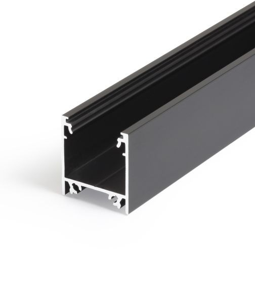 Profil LED aparent LINEA 20, negru, lungime 2m, 23mm x 25,1mm + Dispersor alb mat click [1]