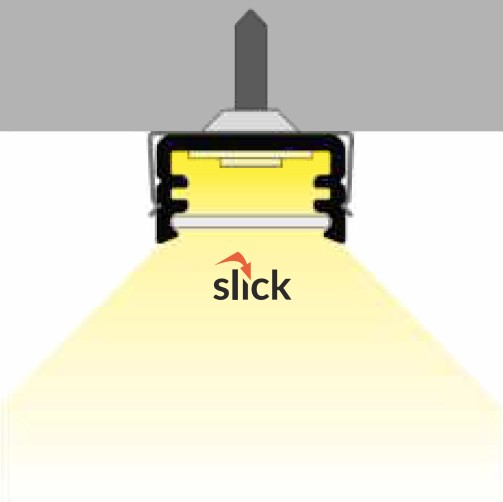 Profil LED aparent SLIM 8, negru, lungime 2m, 12,2mm x 7mm + Dispersor Alb mat click [4]
