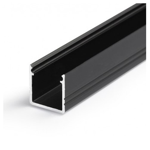 Profil LED aparent SMART 10, negru, lungime 2m, 12mm x 12mm + Dispersor alb mat click [1]