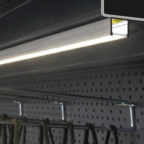 Profil LED aparent SMART 16, negru, lungime 2m, 18,8mm x 18,6mm + Dispersor alb mat click [5]