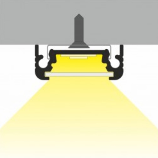Profil LED aparent SURFACE 10, aluminiu neanodizat, lungime 2m, 20mm x 8mm + Dispersor alb mat click [4]
