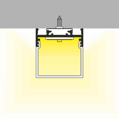 Profil LED aparent VARIO 30-01, negru, lungime 2m, 33,4mm x 12,8mm + Dispersor alb semirotund click [4]