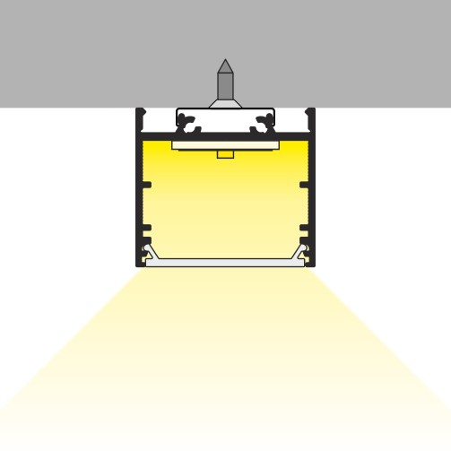 Profil LED aparent VARIO 30-02, negru, lungime 2m, 33,4mm x 29,6mm + Dispersor alb mat click [4]
