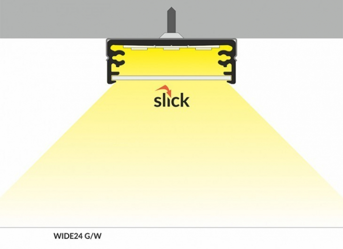 Profil LED aparent WIDE 24, alb, lungime 2m, 32mm x 11mm [4]