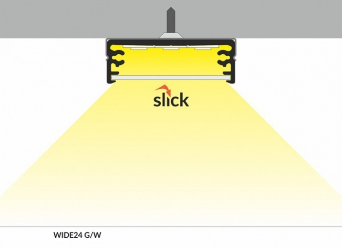 Profil LED aparent WIDE 24, negru, lungime 2m, 32mm x 11mm  [4]