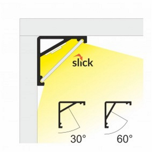Profil LED de colț CABI 12, aluminiu anodizat, lungime 2m, 16,5mm x 16,5mm + Dispersor alb semirotund [4]