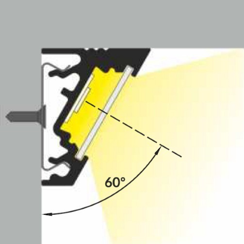 Profil LED de colț CORNER 10, alb, lungime 2m, 20mm x 16mm + Dispersor alb mat click [5]
