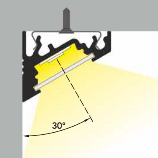 Profil LED de colț CORNER 10, aluminiu neanodizat, lungime 2m, 20mm x 16mm + Dispersor alb mat click [4]
