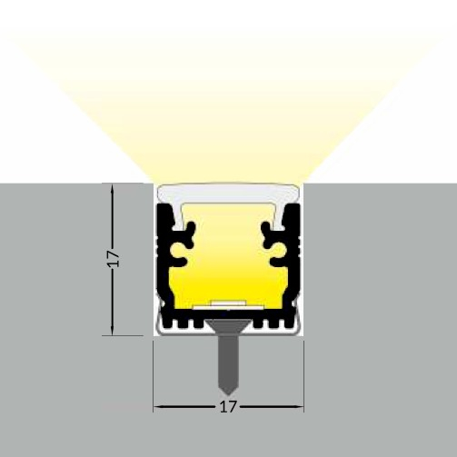 Profil LED de pardoseală FLOOR12, aluminiu anodizat, lungime 2m, 13,7mm x 15,8mm [4]