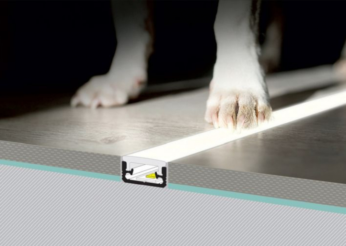 Profil LED de pardoseală FLOOR8, aluminiu anodizat, lungime 2m, 13,1mm x 7,5mm [4]