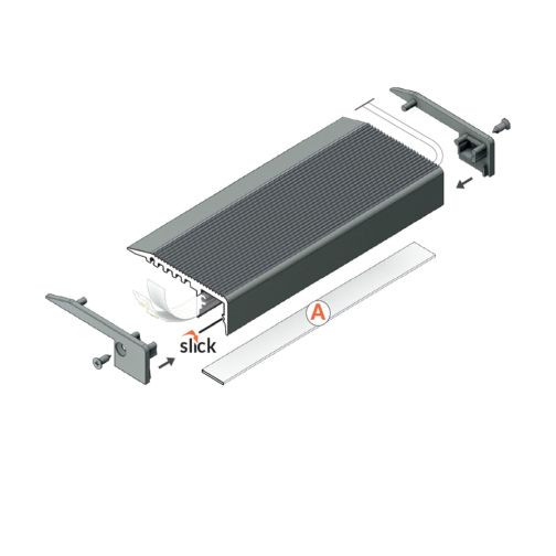Profil LED de trepte UP-MINI 10, aluminiu anodizat, lungime 2m, 46,7mm x 14,1mm + Dispersor alb mat [3]