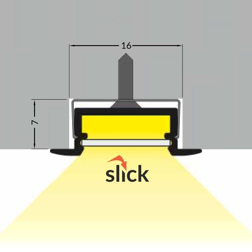 Profil LED încastrat BEGTIN 12, aluminiu anodizat, lungime 2m, 21,3mm x 6,6mm + Dispersor alb mat click [4]