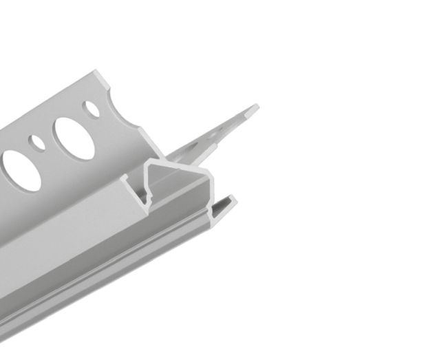 Profil LED încastrat de colț UNI-TILE12 270deg C PLUS, aluminiu anodizat, lungime 2m, 36,6mm x 36,6mm + Dispersor alb mat click [2]