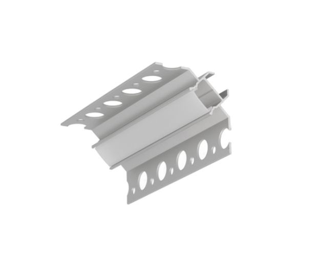 Profil LED încastrat de colț UNI-TILE12 90deg C PLUS, aluminiu anodizat, lungime 2m, 39,9mm x 39,9mm + Dispersor alb mat click [5]