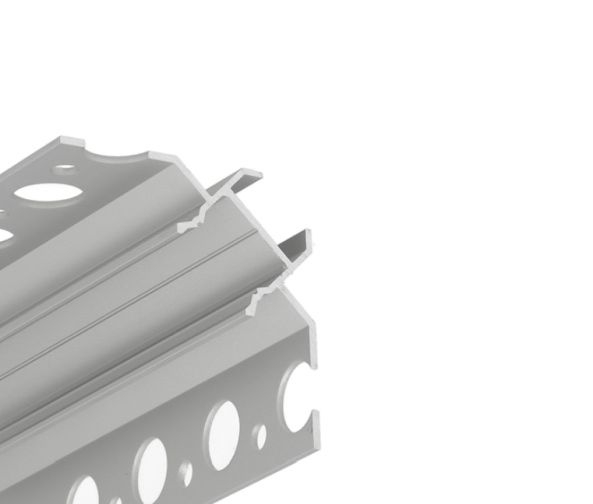 Profil LED încastrat de colț UNI-TILE12 90deg C PLUS, aluminiu anodizat, lungime 2m, 39,9mm x 39,9mm + Dispersor alb mat click [2]