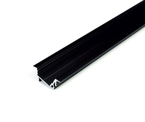 Profil LED încastrat DIAGONAL 14, negru, lungime 2m, 30mm x 12,7mm + Dispersor alb mat click [1]