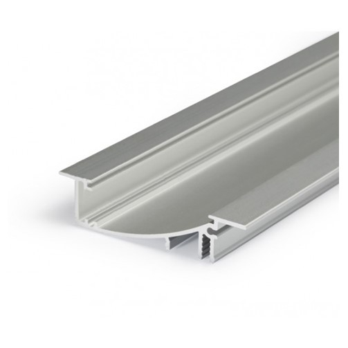 Profil LED încastrat FLAT 8, aluminiu anodizat, lungime 2m, 13,5 x 53mm + Dispersor alb mat [1]