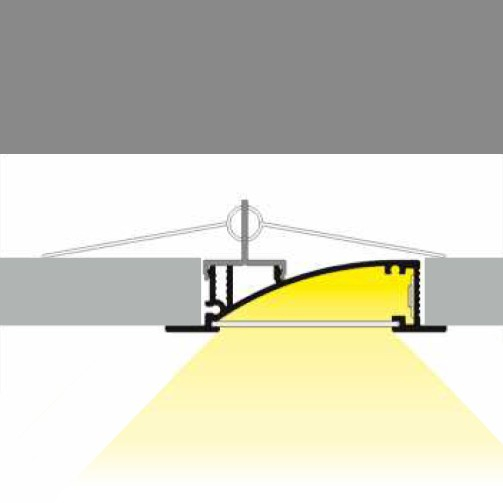 Profil LED încastrat FLAT 8, aluminiu anodizat, lungime 2m, 13,5 x 53mm + Dispersor alb mat [5]