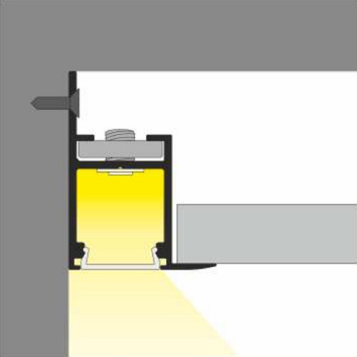 Profil LED încastrat FRAME 14, alb, lungime 2m, 33,4mm x 17,4mm + Dispersor alb mat click [4]