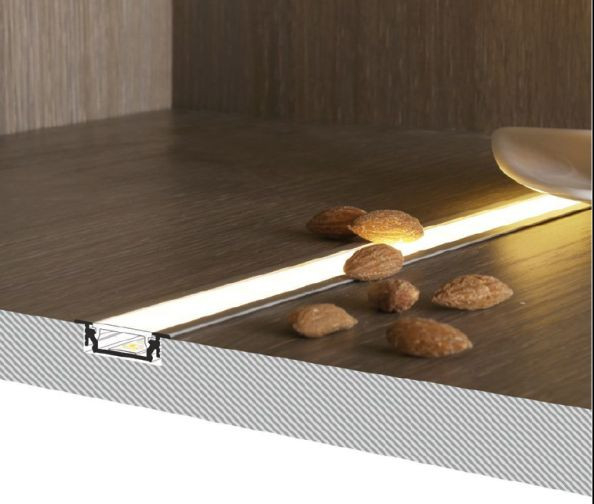 Profil LED încastrat GROOVE14, aluminiu anodizat, lungime 2m, 28mm x 8mm + Dispersor alb mat click [4]