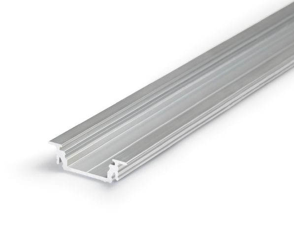 Profil LED încastrat GROOVE14, aluminiu neanodizat, lungime 2m, 28mm x8mm + Dispersor alb mat click [1]