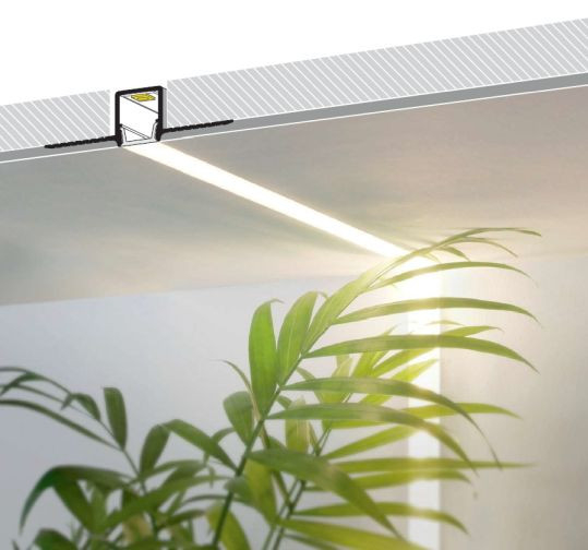 Profil LED încastrat HIDE10, aluminiu anodizat, lungime 2m, 50,4mm x 14,7mm [4]