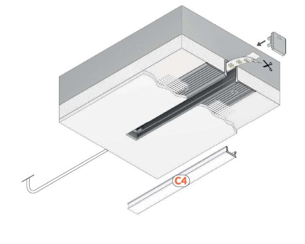 Profil LED încastrat HIDE10, aluminiu neanodizat, lungime 2m, 50,4mm x 14,7mm [3]