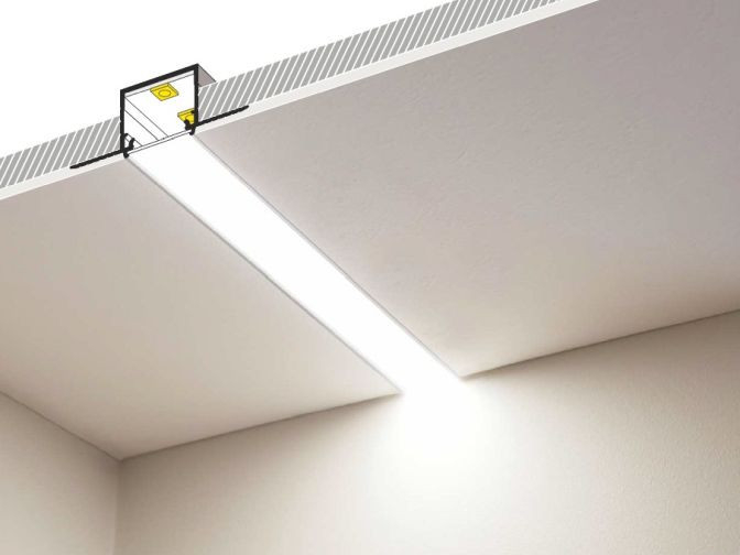 Profil LED încastrat LINEA-IN20 Trimless, aluminiu anodizat, lungime 2m, 53,2mm x 20,6mm + Dispersor alb mat click [5]