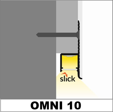 Profil LED încastrat OMNI 10, aluminiu anodizat, lungime 2m, 12,6mm x 38,6mm + Dispersor alb mat click [5]