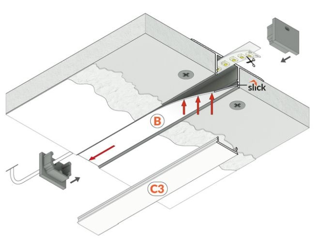 Profil LED încastrat PLANE14 IN, alb, lungime 2m, 52mm x 14mm + Dispersor alb mat click [5]