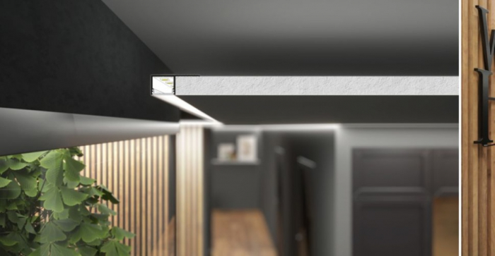 Profil LED încastrat PLANE14 SIDE, alb, lungime 2m, 34,6mm x 14mm + Dispersor alb mat click [5]