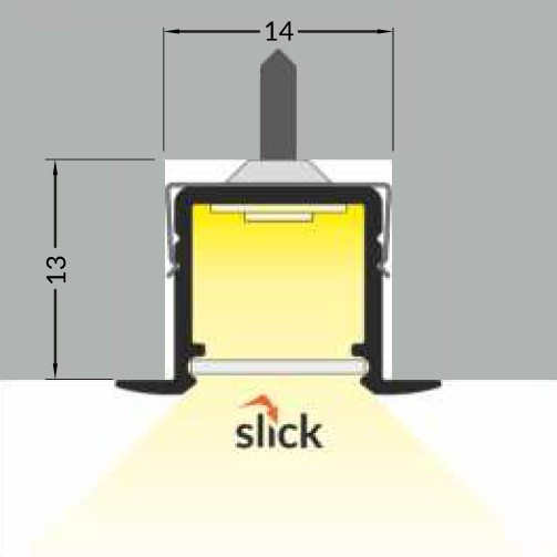 Profil LED încastrat SMART IN 10, aluminiu anodizat, lungime 2m, 18,8mm x 12mm + Dispersor alb mat click [4]
