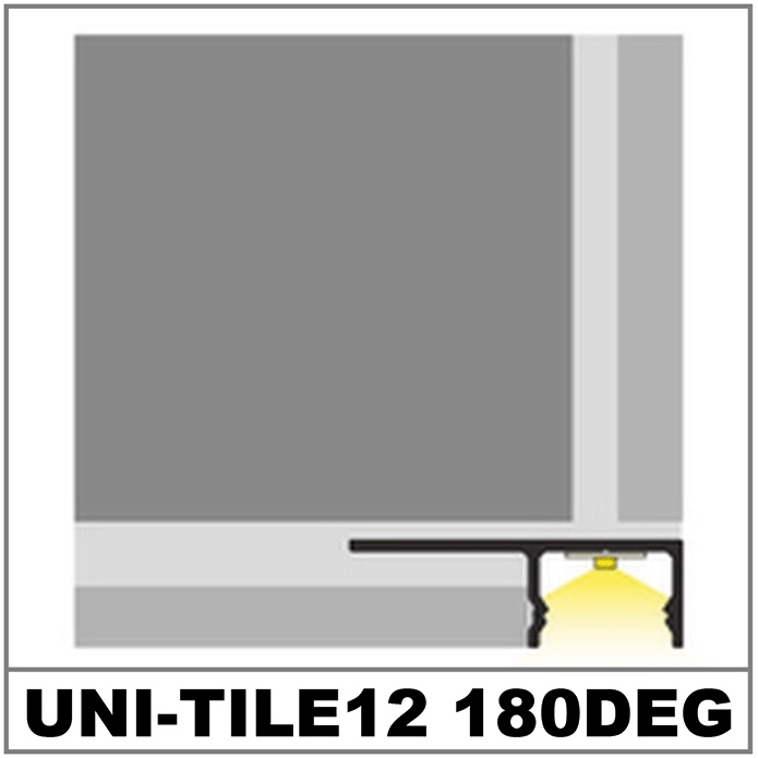 Profil LED încastrat UNI-TILE12 180deg C PLUS, aluminiu anodizat, lungime 2m, 33,5mm x 11,5mm + Dispersor alb mat click [3]