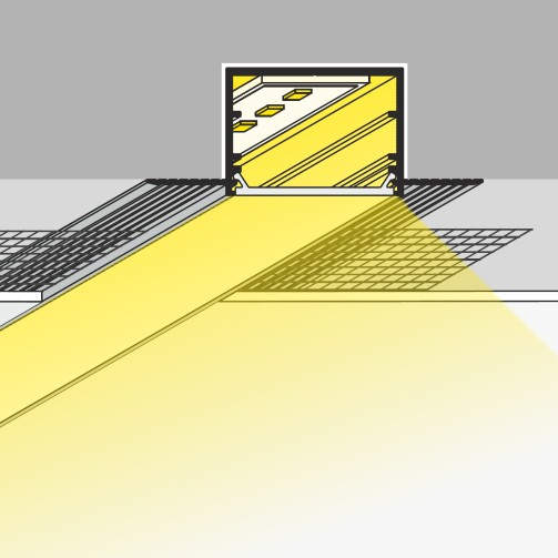 Profil LED încastrat VARIO 30-05, aluminiu neanodizat, lungime 2m, 24mm x 63,4mm + Dispersor alb mat click [4]