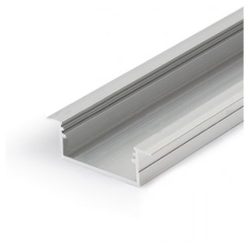 Profil LED încastrat VARIO 30-06, aluminiu anodizat, lungime 2m, 44,4mm x 14mm+ Dispersor alb mat click [1]