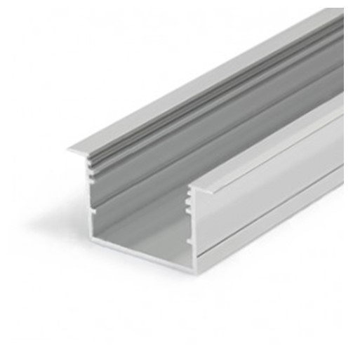 Profil LED încastrat VARIO 30-07, aluminiu anodizat, lungime 2m, 44,4mm x 24mm + Dispersor alb mat click [1]