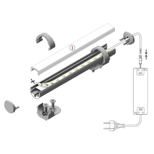 Profil LED pentru vitrine PEN 8, aluminiu anodizat, lungime 2m, 13mm x 9,7mm [2]