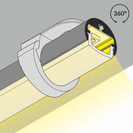 Profil LED pentru vitrine PEN 8, aluminiu anodizat, lungime 2m, 13mm x 9,7mm [4]